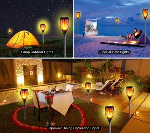 Solar Flame Light Outdoor Torch Light (4 Pack)