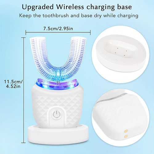 Adult U-shaped electric toothbrush 360 degree ultrasonic whitening silicone electric toothbrush