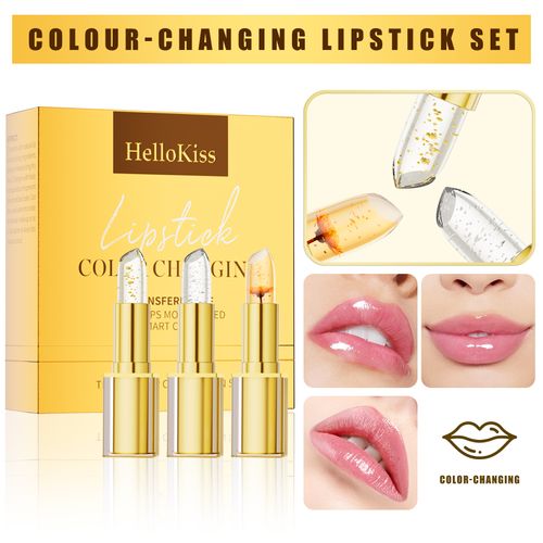 Thousands of shades for thousands of people: floral lipstick with hydrating care, natural and gentle, moisturizing gold leaf color-changing lipstick,3 pieces per box