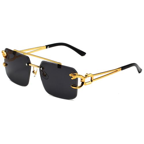 Fashion leopard frameless trim sunglasses