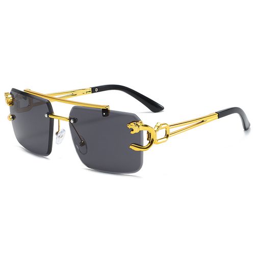 Fashion leopard frameless trim sunglasses