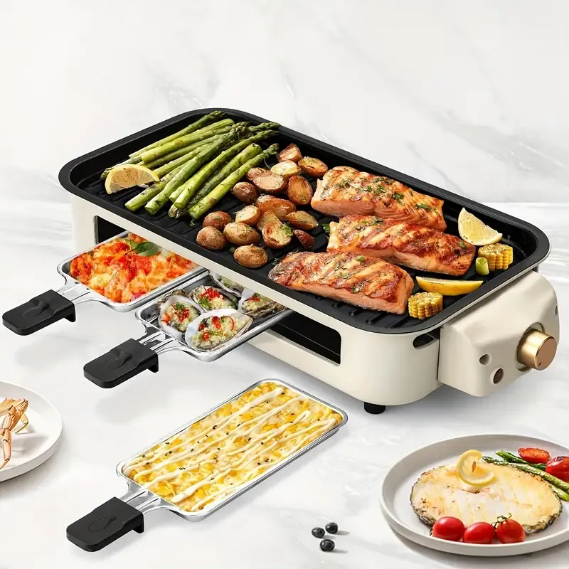Smokeless Electric Grill, Indoor Grill With Removable Non-Stick Plate, Indoor Grill, Kitchen Must Haves