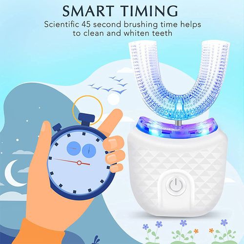 Adult U-shaped electric toothbrush 360 degree ultrasonic whitening silicone electric toothbrush
