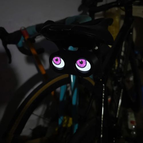 Demon Eye Bicycle Tail Light Waterproof Portable LED Devil Eyes Cushion-Style Backrest Bike Accessories for Bicycle Motorcycle