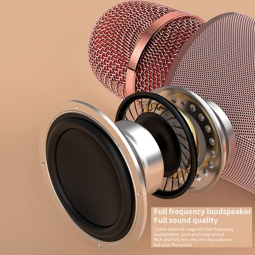 Wireless Karaoke Microphone Bluetooth Microphone with Light Family Party KTV (Single Pack)