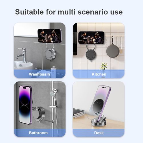 360° Rotating Universal Suction Cup Magnetic Phone Holder Car Phone Holder with Foldable Vacuum Phone Holder Two in a Box