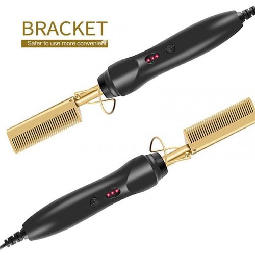 2-in-1 electric hair straightening comb and multi-functional curling iron, a high-temperature electric hair straightening comb - suitable for dry or wet hair, an ideal choice for barbers and home use.