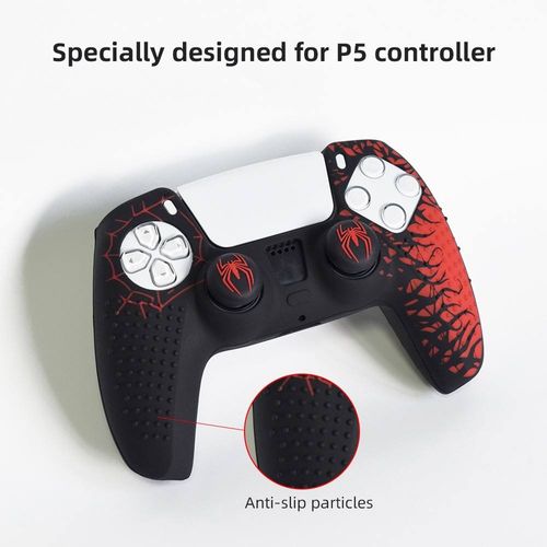 Hot-selling anti-slip soft silicone protective case for PS5 Spider-Man controller.