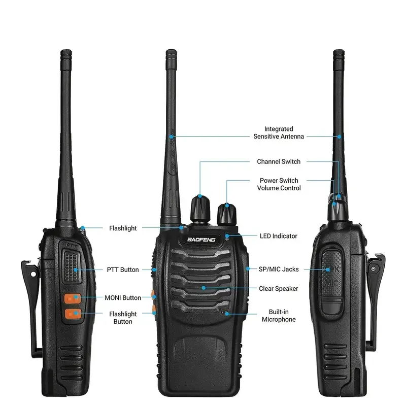 2PCS Handheld Wireless Walkie Talkies