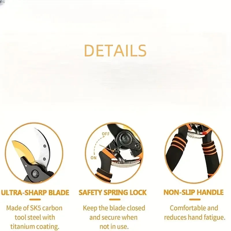 (pruning shears + spring + original blade) ultra-sharp advanced garden shears, professional titanium alloy branch pruning