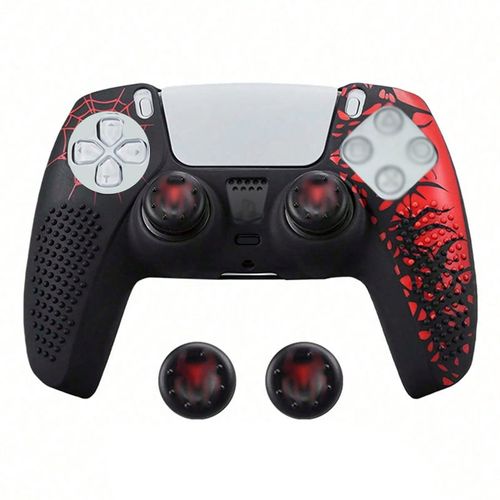 Hot-selling anti-slip soft silicone protective case for PS5 Spider-Man controller.