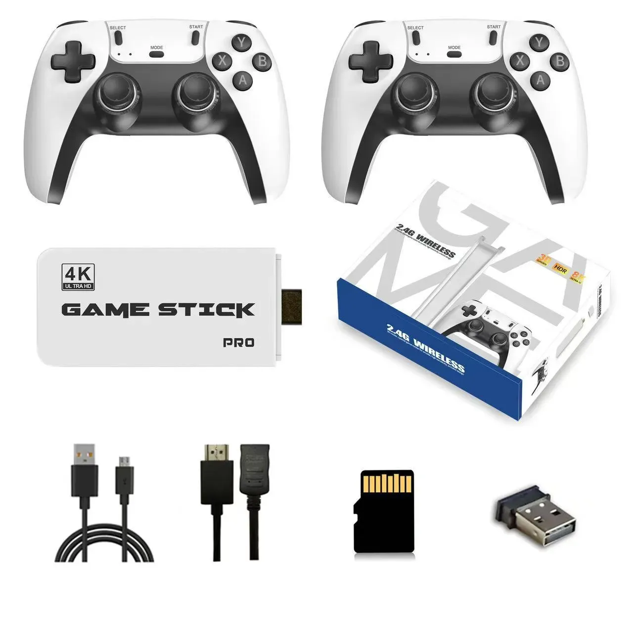 M15 dual-grip game console with built-in 20,000 games, 64GB memory card, home and family interactive HDMI high-definition 4K remote control sensor TV game console.