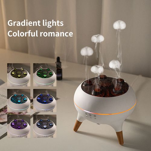 Flame Mist Circle Aromatherapy Humidifier Jellyfish Dynamic Lights