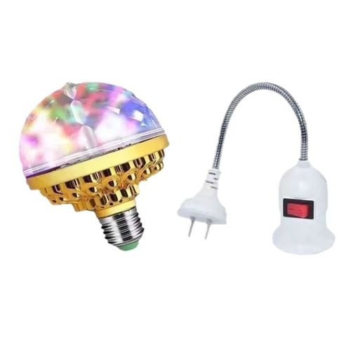 Luz Rotativa LED Colorida! Base Articulada 360° Atmosfera de Discoteca para Quarto   Sala   Festa