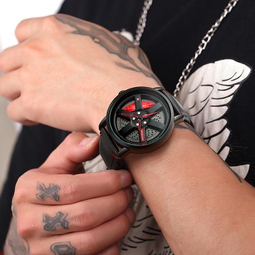 Relógio de pulso desportivo para homem 2025, à prova de água, em aço inoxidável, com volante de carro, relógio desportivo