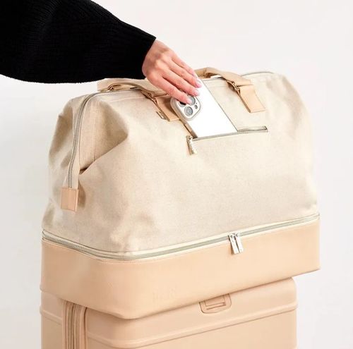 Unisex PU Waterproof Canvas Travel Sports Gym Tote Overnight Weekend Duffle Bag with Compartment