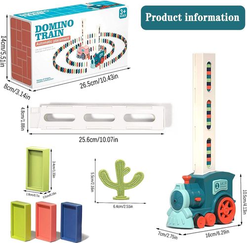 Hot Sale Automatic Domino Train Sound Light Laying Dominoes Rally Train Sets Domino Blocks Set