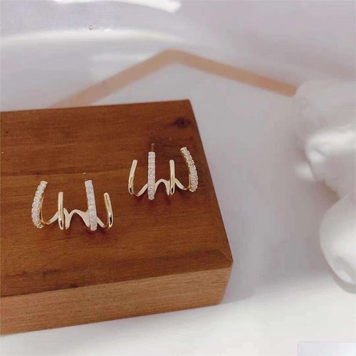 Refined Elegant Women Earring Geometric Zircon Exquisite Claw-shaped Temperament Earring Women Jewelry Gift