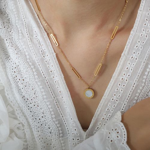 Newest Product Fashion Trend Stainless Steel 18K Gold Plated Pendant Jewelry Necklace for Women