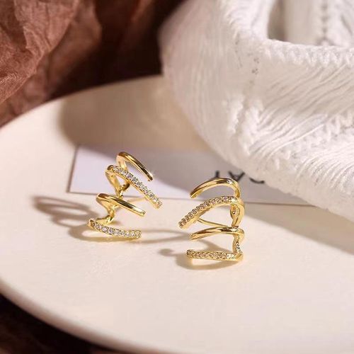 Refined Elegant Women Earring Geometric Zircon Exquisite Claw-shaped Temperament Earring Women Jewelry Gift