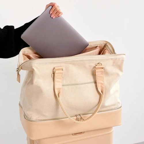 Unisex PU Waterproof Canvas Travel Sports Gym Tote Overnight Weekend Duffle Bag with Compartment