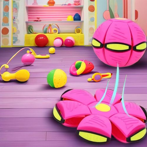 Interactive Cartoon Style Plastic Flying Disc Toy Portable Dog Magic Ball Kids Decompression Pet Flying Saucer Ball