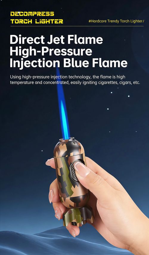 ZB-570 Rocket-Style Blue Flame Torch Lighter – Checkerboard Edition