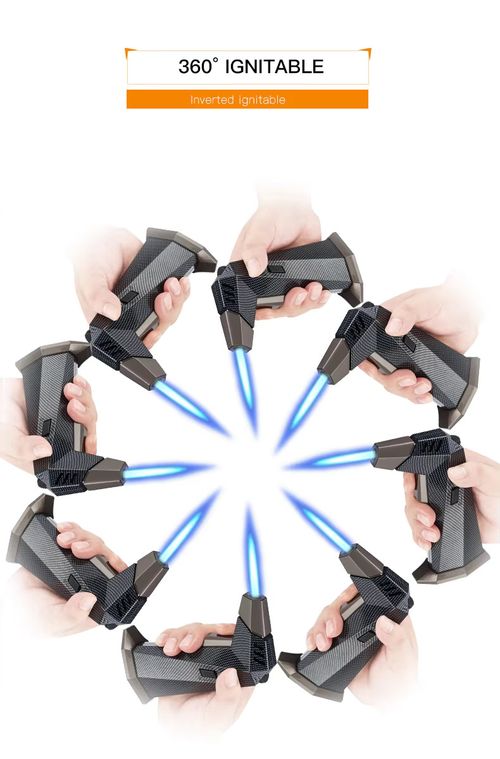 SG001 FOCUS Prism Butane Refillable Torch Flame Lighter for Kitchen BBQ Camping Yellow (No gas)