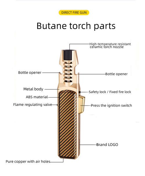 ZB-567Foldable Butane Torch – Adjustable Flame, Portable & Safe Design
