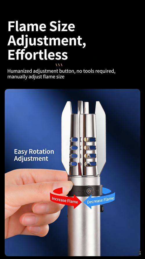 ZC281Strong red flame metal torch lighter, modern adjustable and rotatable jet cigarette  barbecue refillable long pen business gift