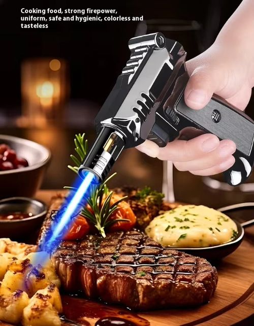 Windproof Camping Big Refillable Torch BBQ Gas Butane Fill Valve Flame Jet Durable Lighter for Cigars Cooking Camp