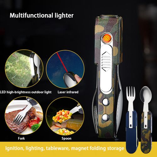 Multifunctional Outdoor Cigarette Lighter Electroplating USB Charging Tungsten Wire Lighter