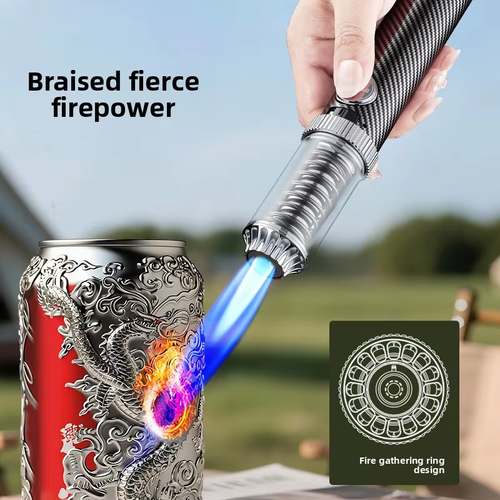 SG019Multi-functional cigar torch lighter, refillable, with jet flame and windproof design.