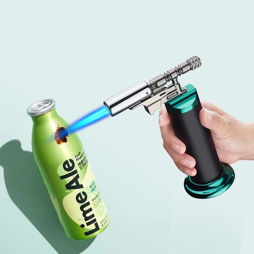 Zinc Alloy Inflatable High-Temperature Blue Flame Lighter Windproof Kitchen Outdoor Camping Lighter