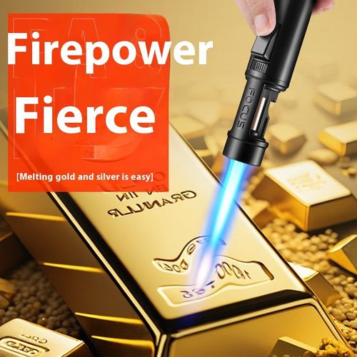 Hot-Selling Portable High-Power Welding Torch Blue Flame Refillable Windproof Hand Metal Butane Torch Lighter for Camping