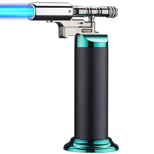 Zinc Alloy Inflatable High-Temperature Blue Flame Lighter Windproof Kitchen Outdoor Camping Lighter
