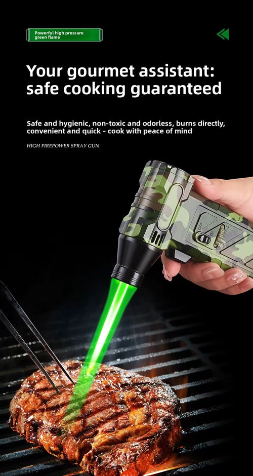 Powerful Green Flame Ignition Quickly with Safety Lock Alloy High Quality Windproof Lighter Kitchen Camping Reusable（No gas)