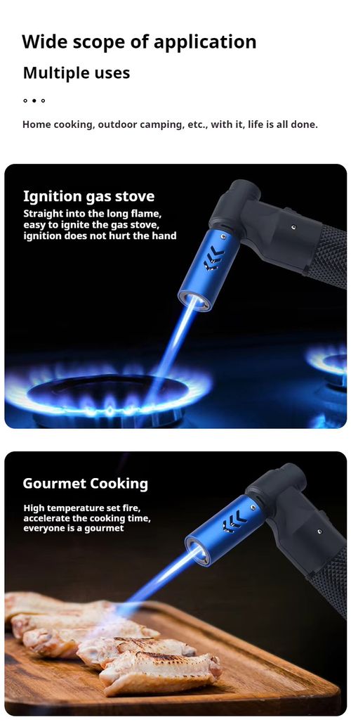 High Quality 360 Invertable 1300 Degree Outdoor Windproof Bbq Gas Lighter