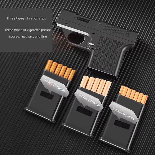 Gun Shaped Windproof Inflatable Lighter Cigarette Box Pistol Shaped Pack Thick MediumThin Cigarette Box