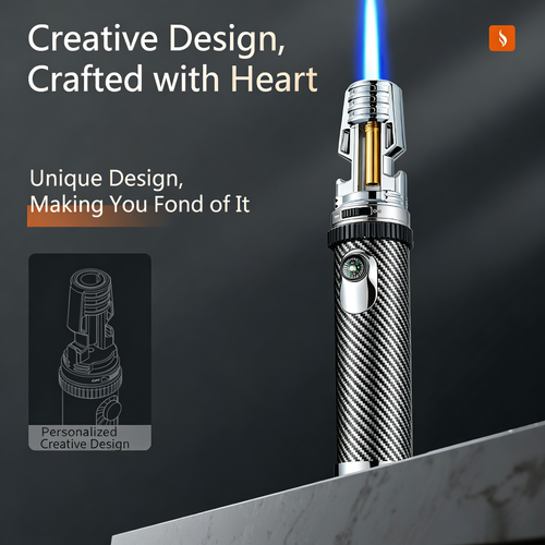 Multi-functional cigar-specific spray gun lighter, refillable flame-throwing windproof lighter with bottle opener for barbecues