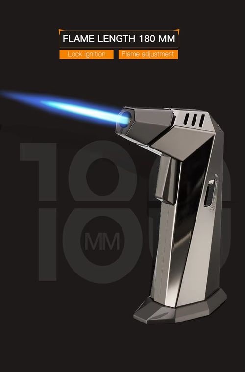 SG001 FOCUS Prism Butane Refillable Torch Flame Lighter for Kitchen BBQ Camping Yellow (No gas)