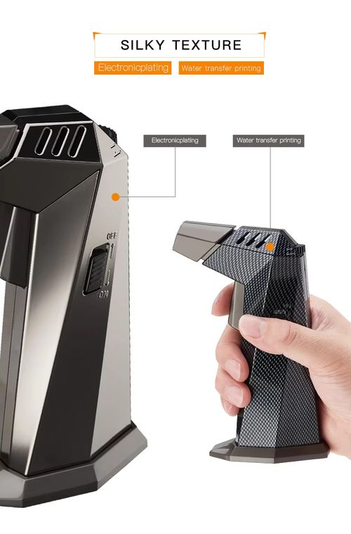 SG001 FOCUS Prism Butane Refillable Torch Flame Lighter for Kitchen BBQ Camping Yellow (No gas)