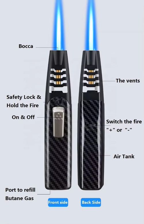 High Quality Long Refillable Butane Jet Flame Torch Lighter