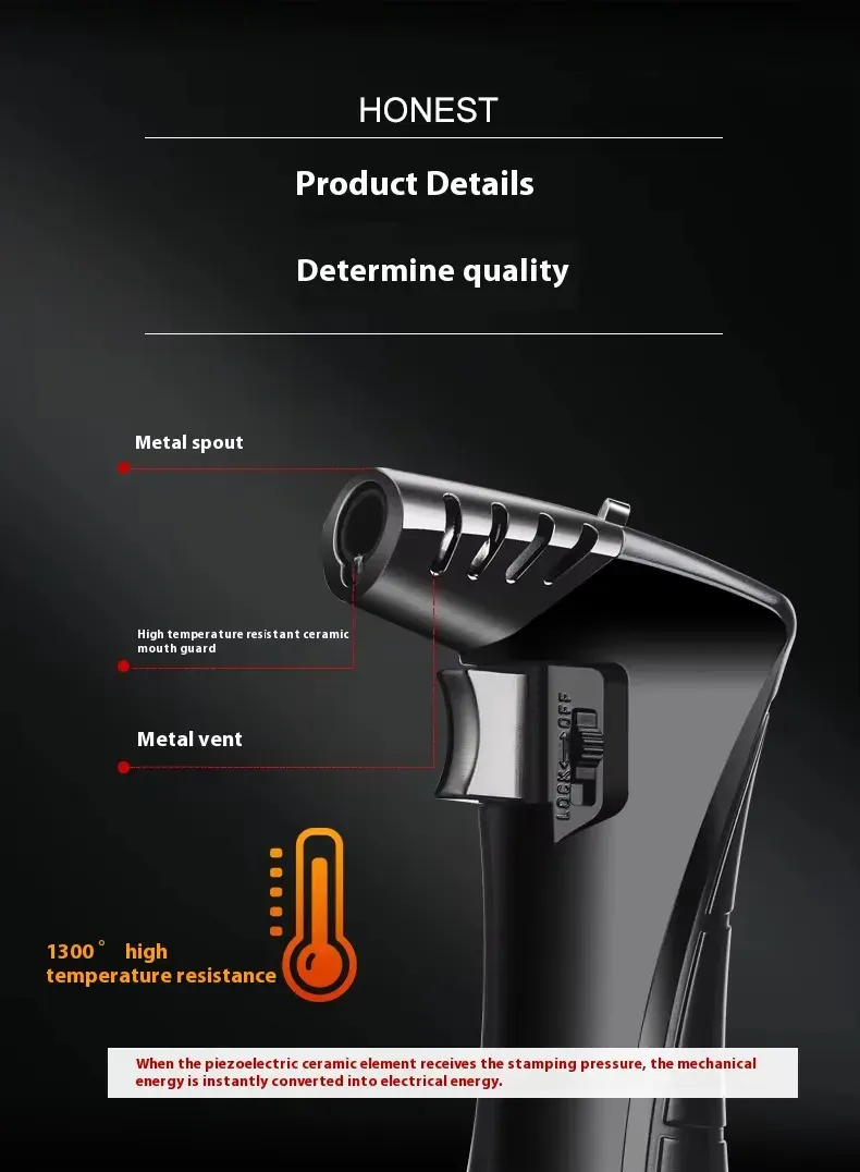 BC7631 Hot Sale Adjustable Fire Safety Buckle Desktop Gas Torch Lighter