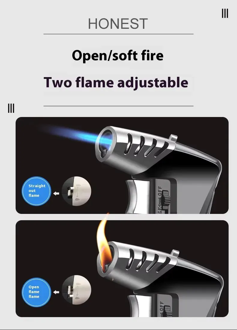 BC7631 Hot Sale Adjustable Fire Safety Buckle Desktop Gas Torch Lighter