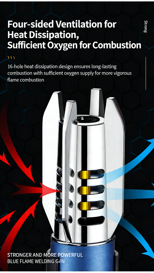 ZC281Strong red flame metal torch lighter, modern adjustable and rotatable jet cigarette  barbecue refillable long pen business gift