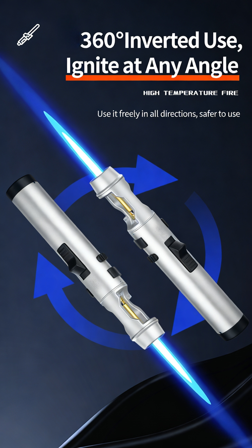 ZC-293Strong metal gas lighter, windproof, kitchen cooking torch, flame spray, barbecue, smoking accessories, cigar lighter, men's gift