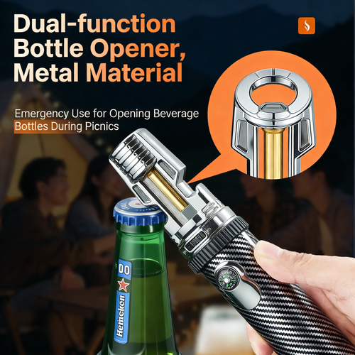 Multi-functional cigar-specific spray gun lighter, refillable flame-throwing windproof lighter with bottle opener for barbecues