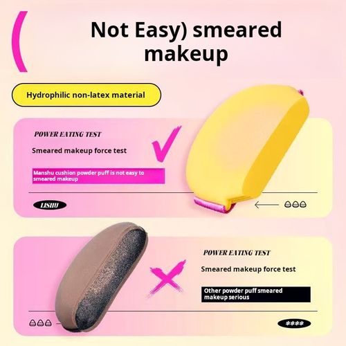 2465--1 Box – 3 Pieces Dual-purpose dry and wet powder puff with a tilted head