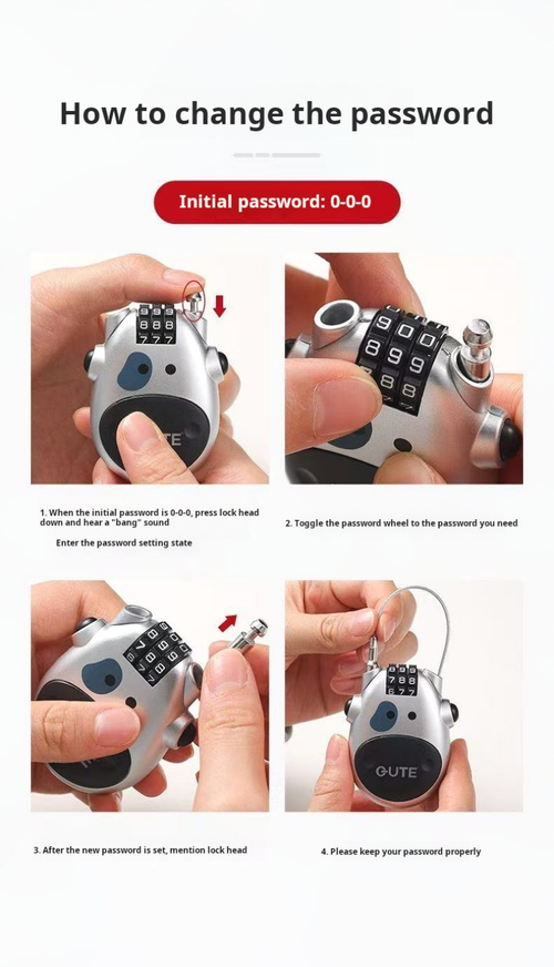 2059--2 Pieces Portable password steel lock